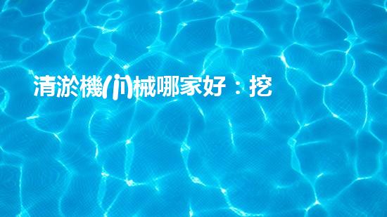 清淤機(jī)械哪家好：挖掘以后都市底潛力！